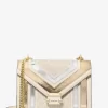 Whitney Medium Signature Logo and Metallic Shoulder Bag