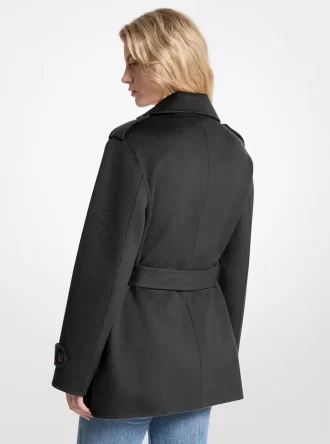 Wool Blend Belted Wrap Coat