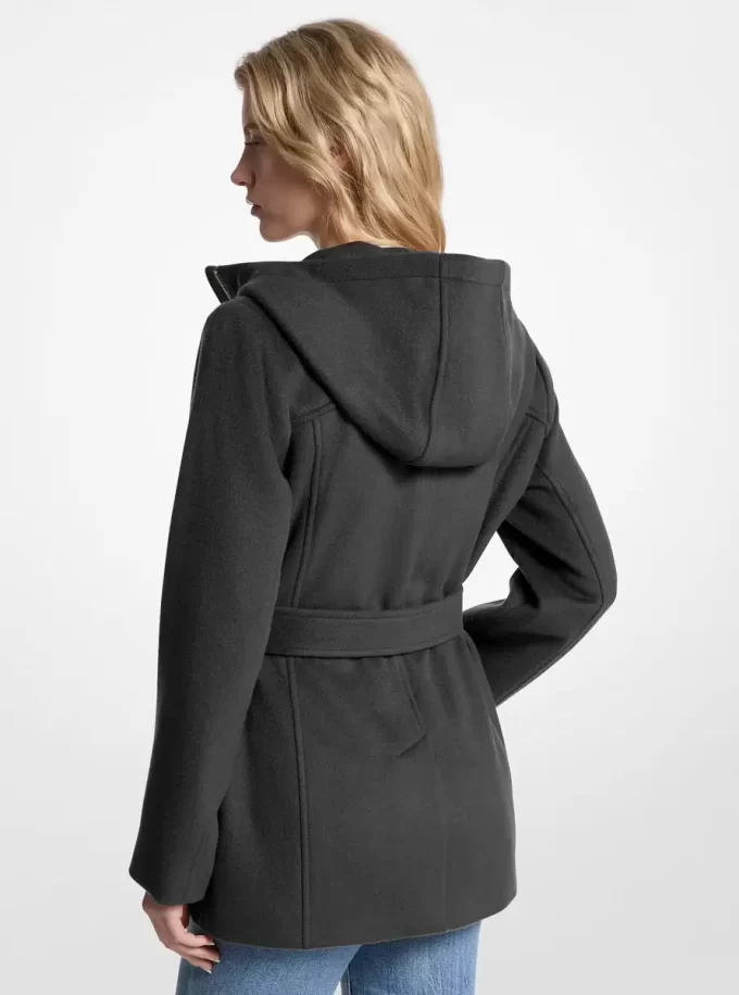 Wool Blend Hooded Coat Wool Blend Hooded Coat