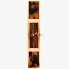 Yazmeen Gold-Tone and Tortoiseshell Acetate Bangle Watch