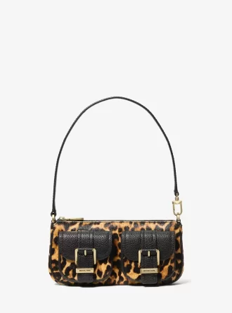 Zoe Small Leopard Print Calf Hair Pochette