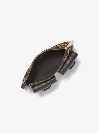 Zoe Small Leopard Print Calf Hair Pochette