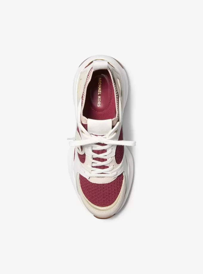 Zuma Color-Block Leather and Knit Trainer